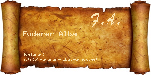 Fuderer Alba névjegykártya